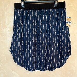 Navy Blue Patterned Women's Skirt